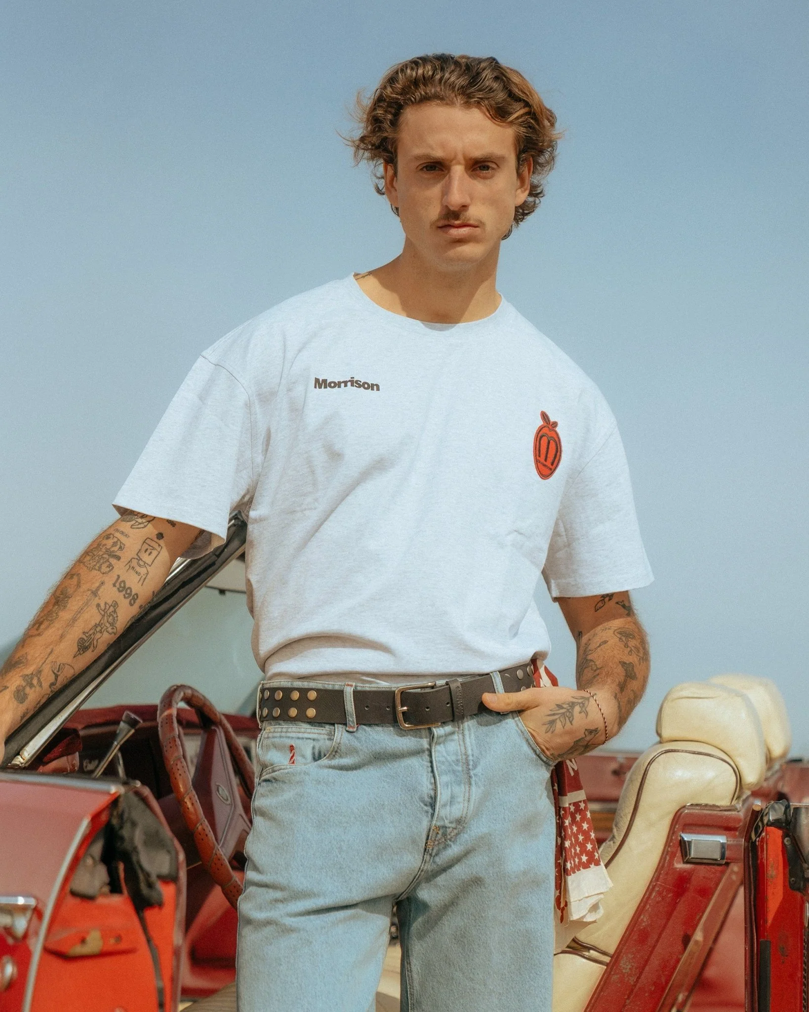PEACH GREY BOXY TEE - Image 2